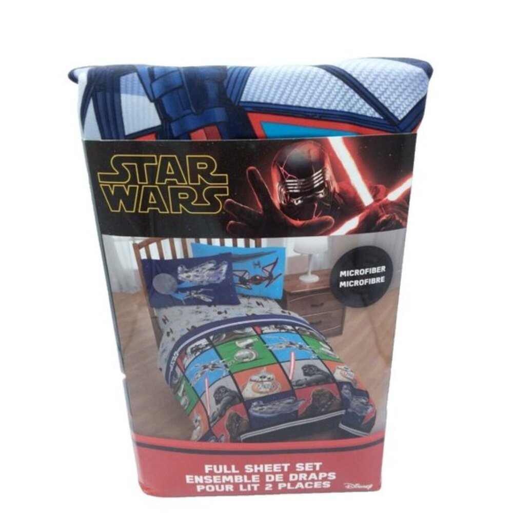 Star Wars Full Double Sheet Set Microfiber Disney Lucasfilm Kids Bedding